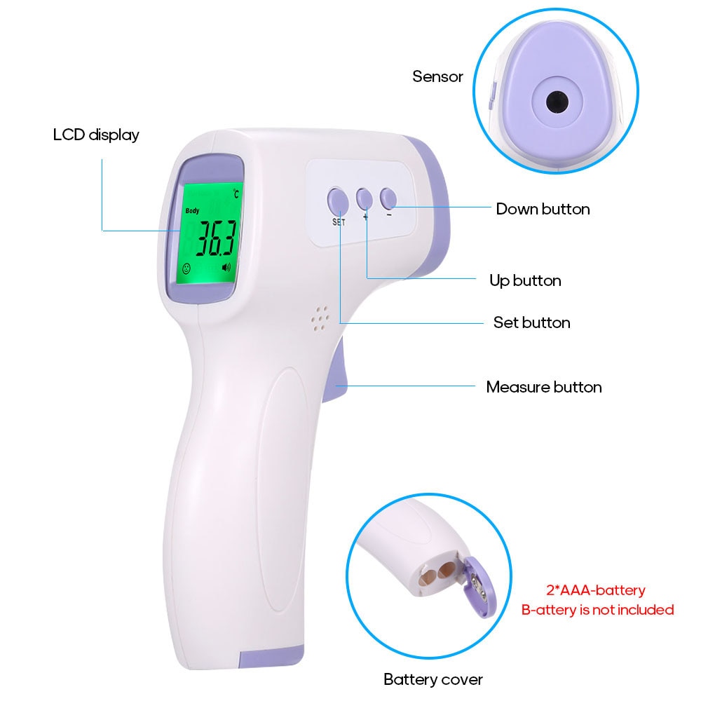 UK Mini Digital LCD Non-contact IR Infrared Thermometer Body Temperature Gun 
