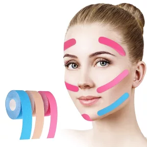 kinesiology face tape, face and neck tape, tape for wrinkles