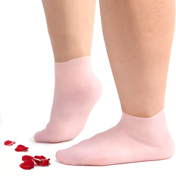 silicone socks, elastic socks, exfoliating socks, moisturizing socks