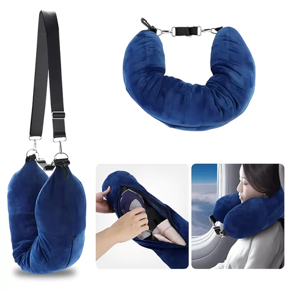 stuffable neck pillow, stuffable travel pillow, empty neck pillow