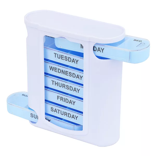 pill organizer, pill box, pill container, medicine container, weekly pill organizer, 7 days pill organizer