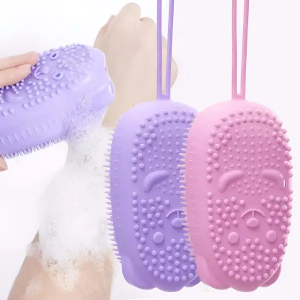 body scrubber, silicone scrubber, bath brush, exfoliating brush, silicone brush, bubble brush
