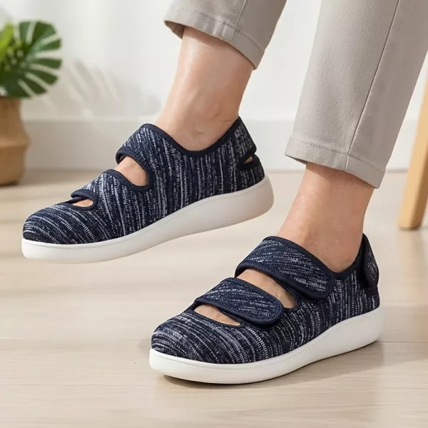 wide fit shoes, slip-on sneakers, mesh slip on sneakers, orthopaedic shoes